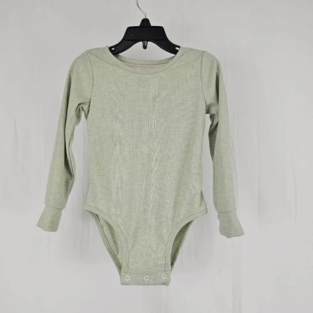 SweetHoney Toddler Girls Size 4T Light Green Ribbed Bodysuit